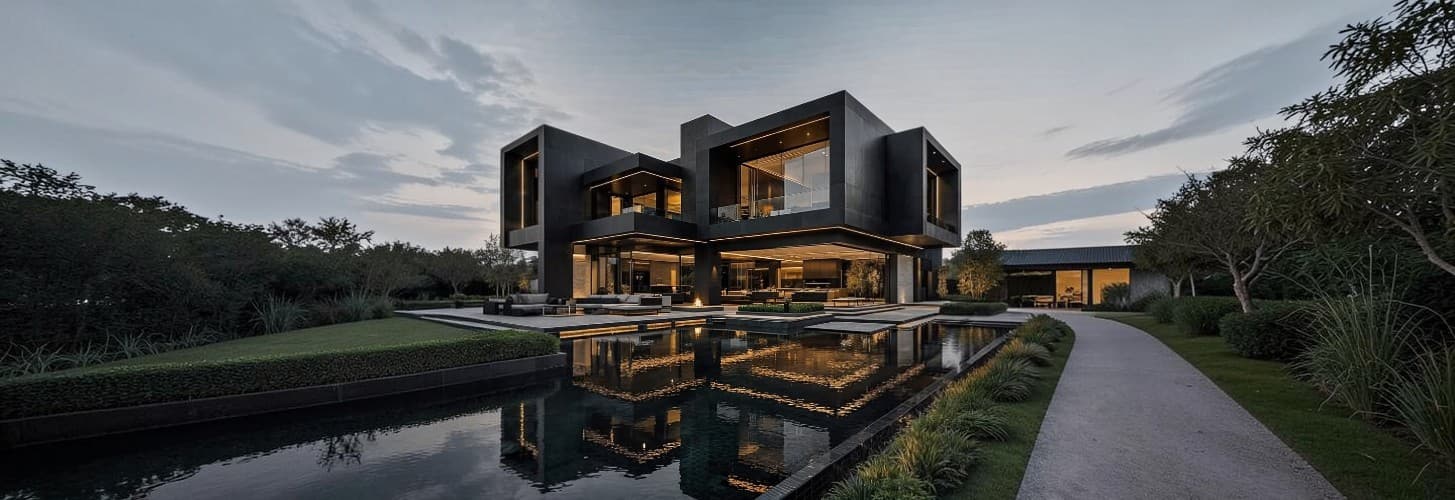 Modern real estate property with beautiful architecture